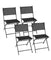 Outdoor Patio Folding Chairs For Camping Deck Garden Pool Beach Set of 4 Black