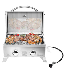 Stainless Steel Propane Grill For Outdoor Camping Silver