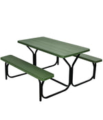 Camping Table Bench Set For Backyard Garden Patio (Party All Weather) Green