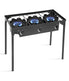  Portable Propane 225,000-BTU 3 Burner Gas Cooker BBQ Outdoor Camp Stove Black - Black - Bonton