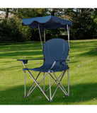 Portable Folding Beach Canopy Chair With Cup Holders & Bag For Camping Hiking Blue
