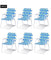 Folding Beach Camping Lawn Webbing Chair 1 Position Set of 6 Blue