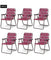 Folding Beach Camping Lawn Webbing Chair 1 Position Set of 6 Red