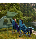 Compact Portable Pop-Up Tent, Camping Cot With Air Mattress & Sleeping Bag Set (1 Person) Green