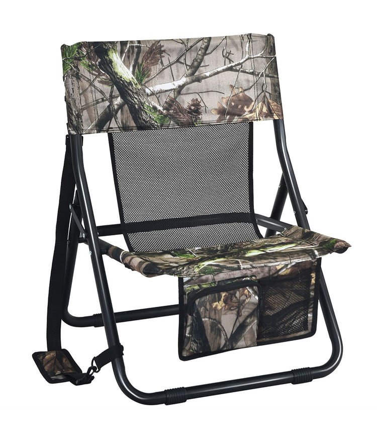 Folding Portable Woodland Camouflage Hunting Camping Chair Camouflage & Black