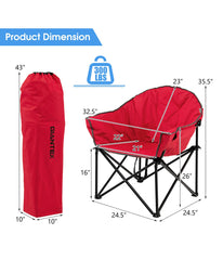 Oversized Folding Padded Camping Moon Saucer Chair Bag For Outdoor Fishing Red