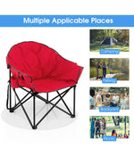 Oversized Folding Padded Camping Moon Saucer Chair Bag For Outdoor Fishing Red