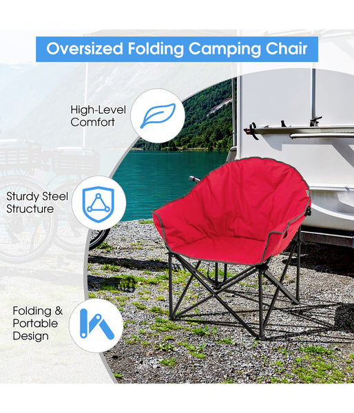 Costway Oversized Folding Padded Camping Moon Saucer Chair Bag