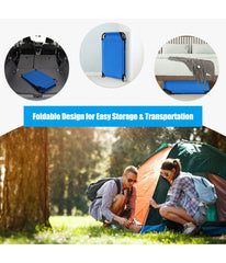 Folding Portable Military Cot Camping Bed Outdoor Sleeping Hiking Travel Blue