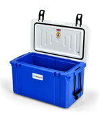 58 Quart Portable Cooler Ice Chest For 80 Cans For Camping Blue & White