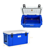 79 Quart Portable Cooler Ice Chest For 100 Cans For Camping Blue & White