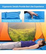 Full Size Self-Inflating Camping Mat Sleeping Pad With Pillows & Bag For Camping Blue