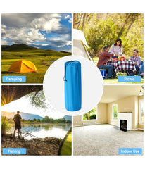 Full Size Self-Inflating Camping Mat Sleeping Pad With Pillows & Bag For Camping Blue