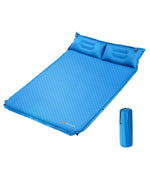 Full Size Self-Inflating Camping Mat Sleeping Pad With Pillows & Bag For Camping Blue