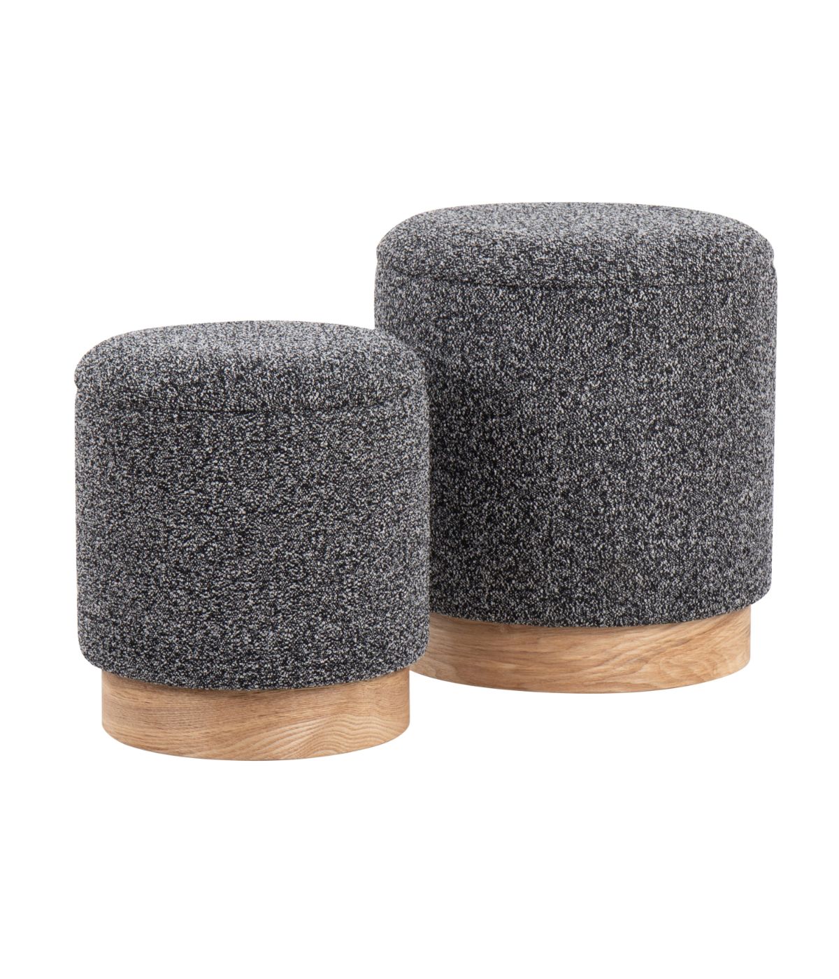  LumiSource Marla Nesting Natural Ottoman Set Natural & Black - Natural & Black - Bonton