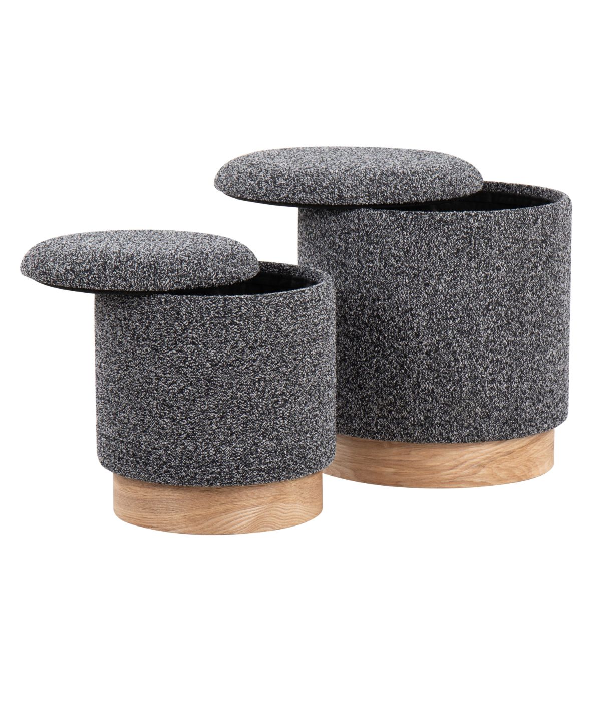  LumiSource Marla Nesting Natural Ottoman Set Natural & Black - Natural & Black - Bonton