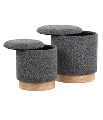 Marla Nesting Natural Ottoman Set Natural & Black