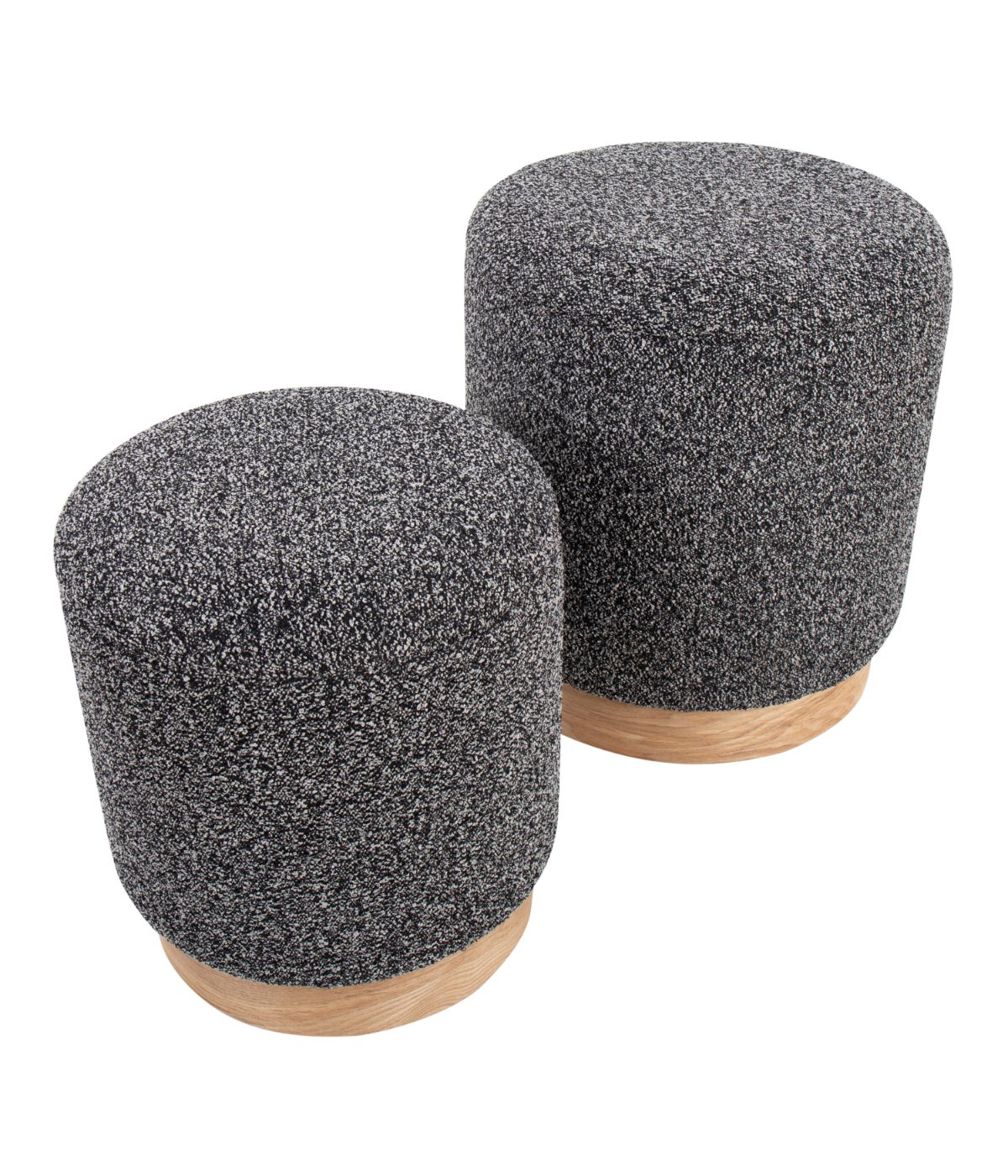  LumiSource Marla Nesting Natural Ottoman Set Natural & Black - Natural & Black - Bonton