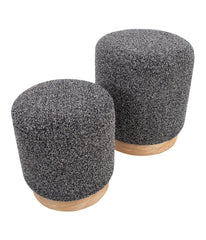 Marla Nesting Natural Ottoman Set Natural & Black