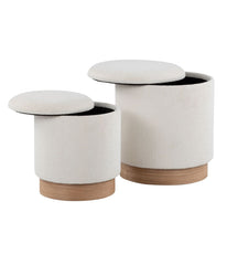 Marla Nesting Natural Ottoman Set Natural & Cream