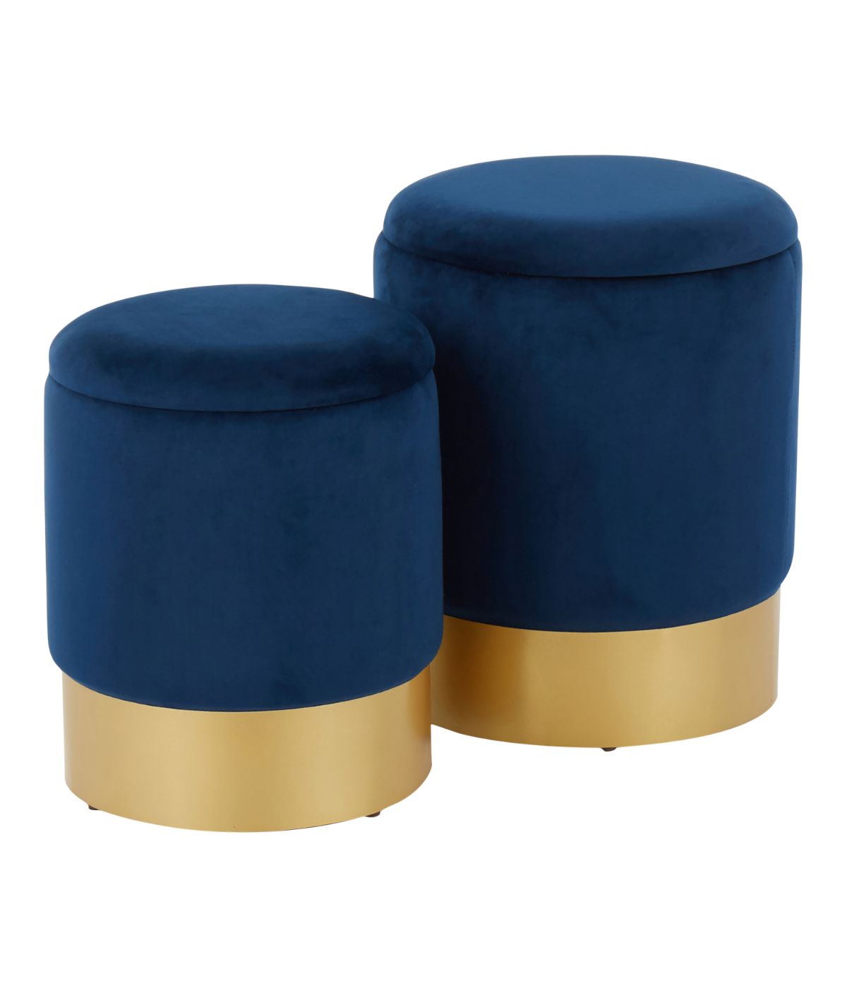 Marla Nesting Ottoman Set Gold & Blue