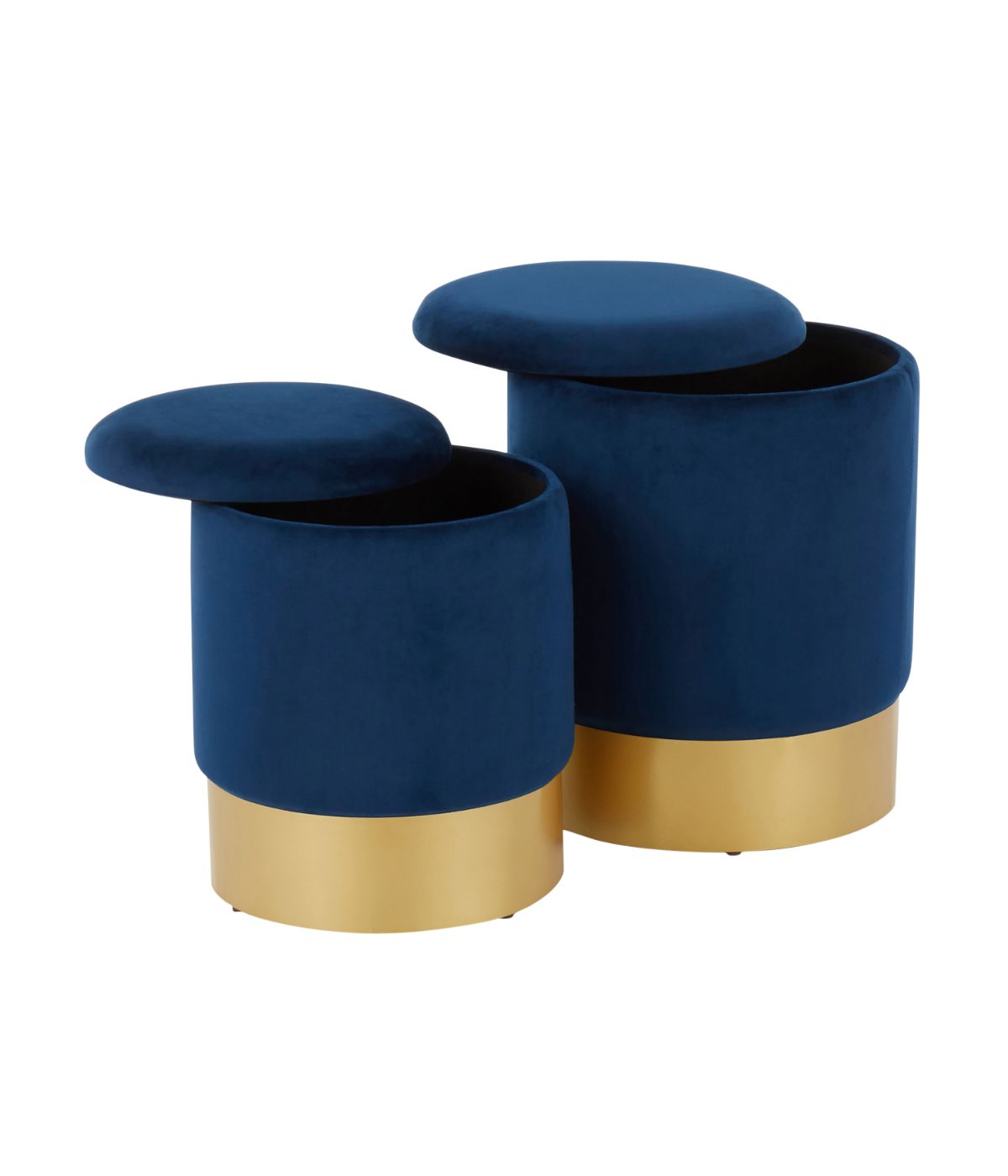 Marla Nesting Ottoman Set Gold & Blue