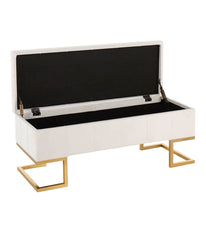 Midas Storage Bench Gold & White