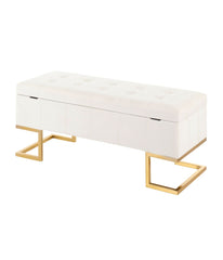 Midas Storage Bench Gold & White