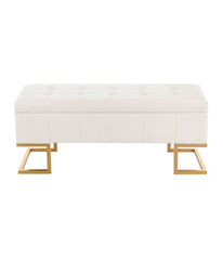 Midas Storage Bench Gold & White