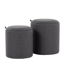 Tray Nesting Ottoman Set Charcoal & Natural