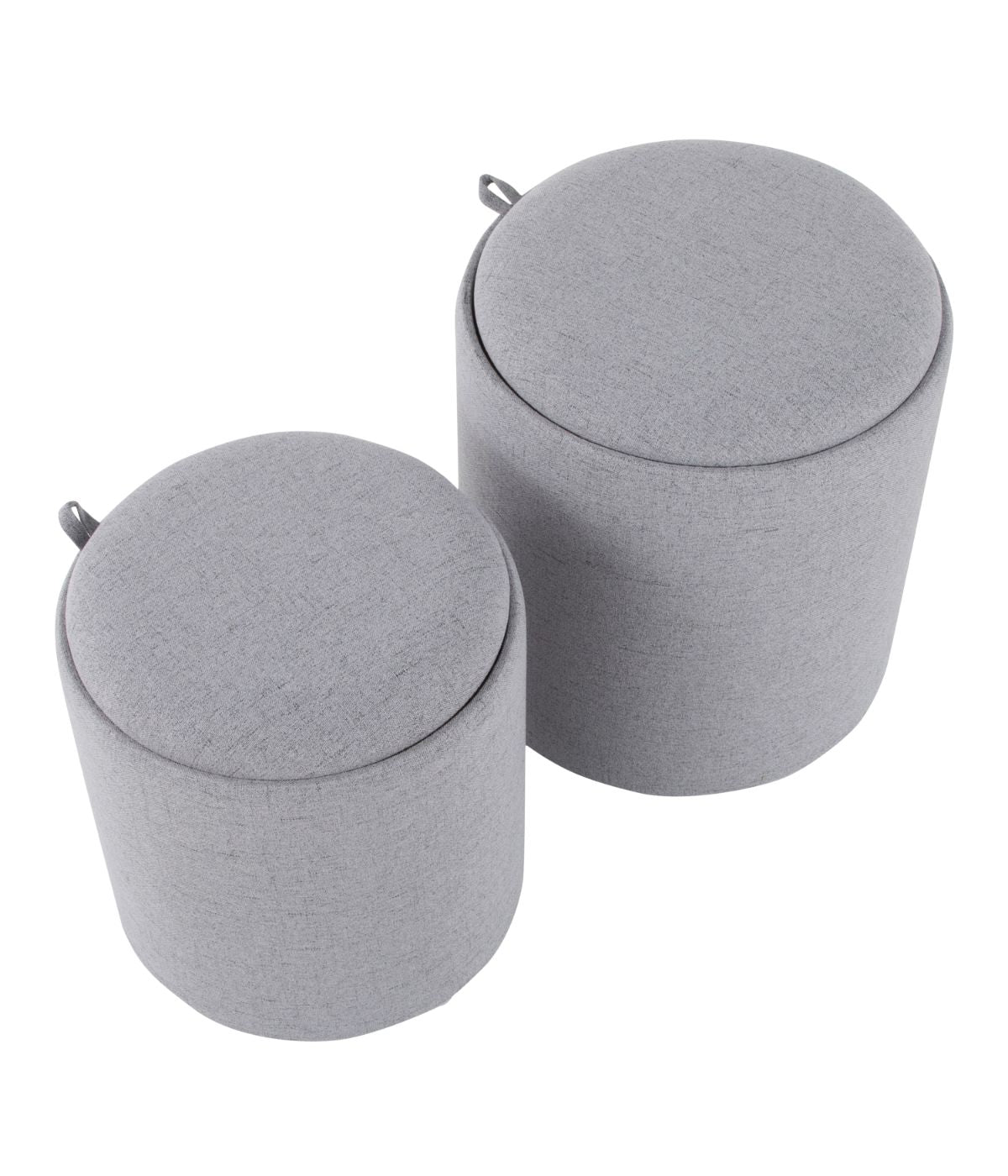  LumiSource Tray Nesting Ottoman Set Grey & Natural - Grey & Natural - Bonton