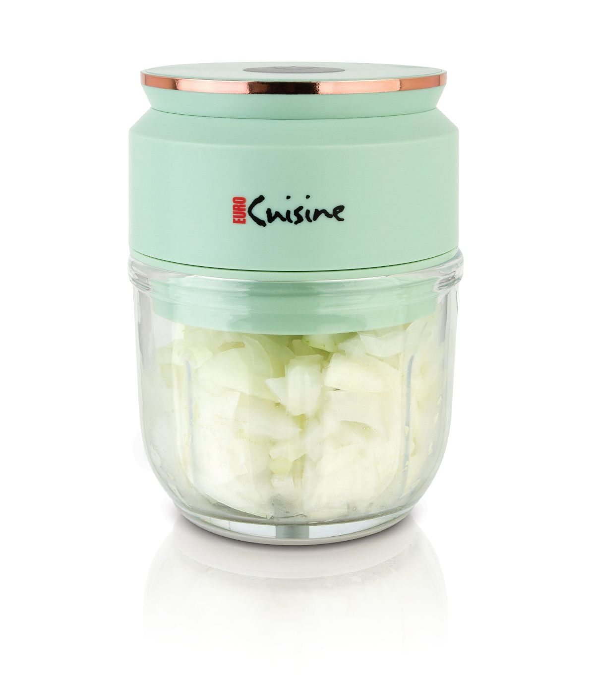  Euro Cuisine Mini Cordless/Rechargeable Chopper with USB Cord & Glass Bowl Green - Green - Bonton