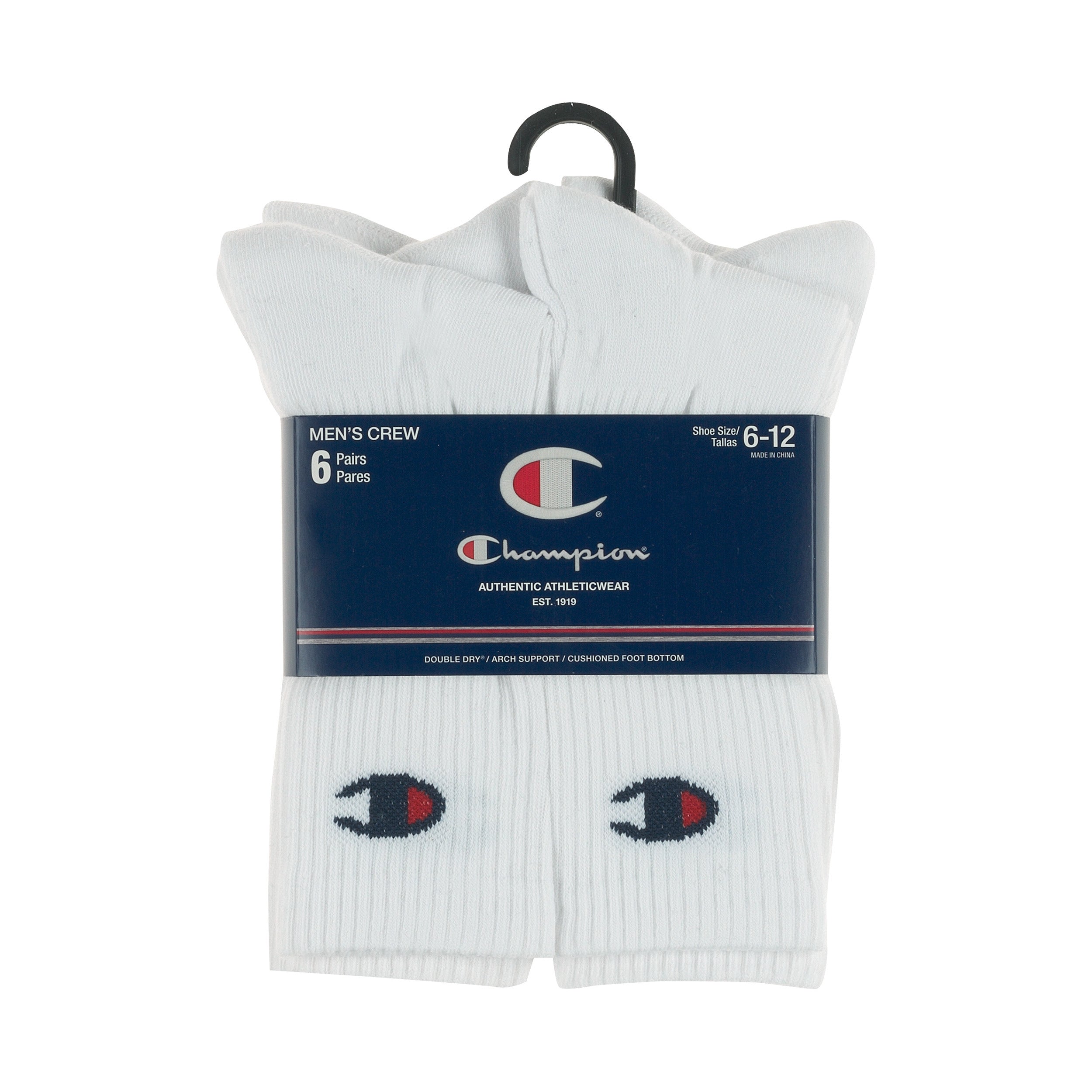  Champion Champion 6-packs Crew Socks - Crew White - Bonton