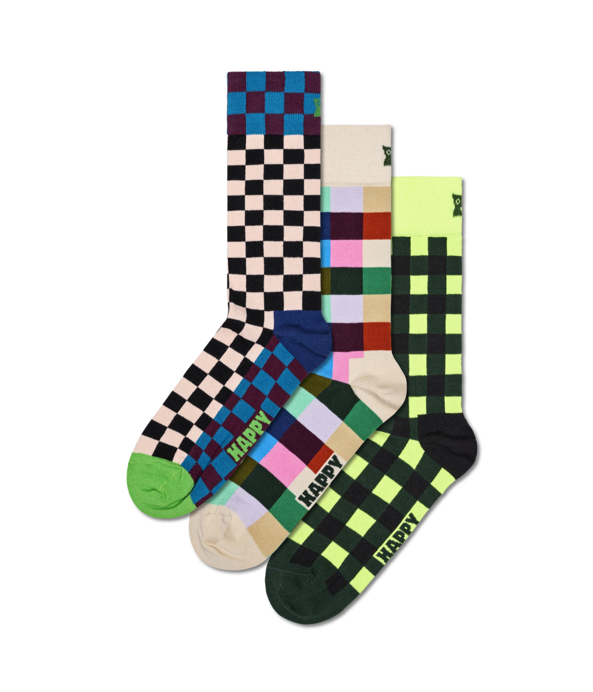  Happy Socks 3-Pack Check It Out Socks Gift Set Multi - Multi - Bonton