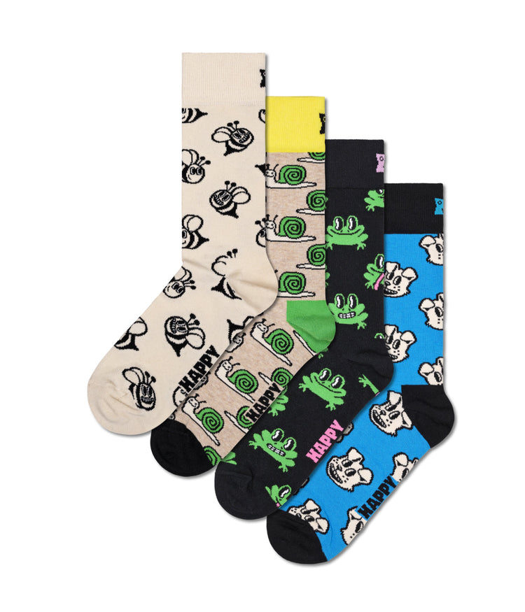 4-Pack Happy Animals Socks Gift Set Multi