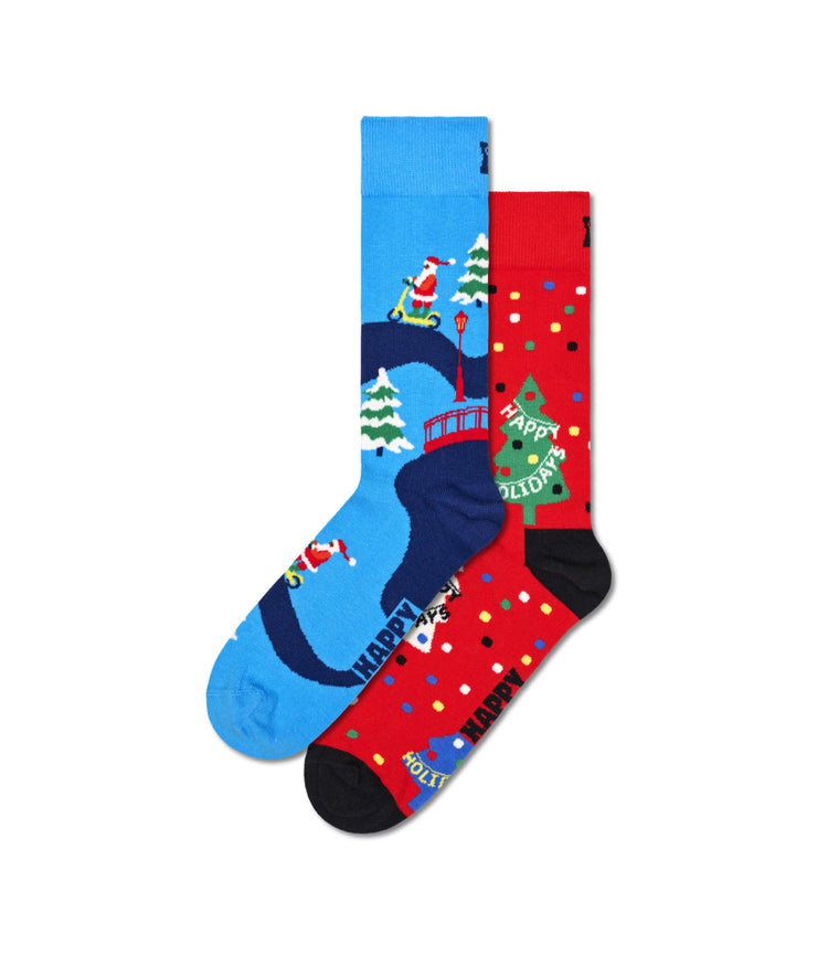 2-Pack Happy Holidays Socks Gift Set Multi
