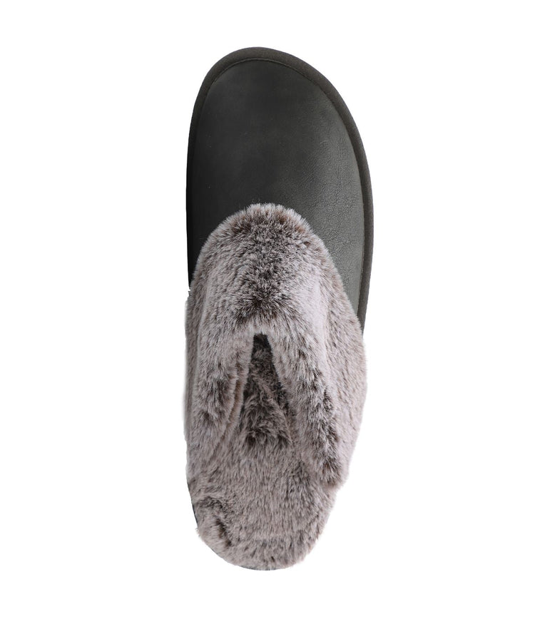 Ladies Classic suede Scuff slipper WAXED CHARCOAL