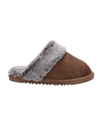 Ladies Classic suede Scuff slipper WAXED CHESTNUT