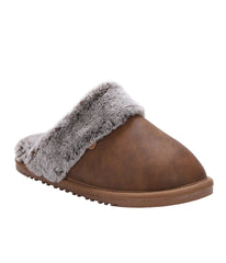 Ladies Classic suede Scuff slipper WAXED CHESTNUT