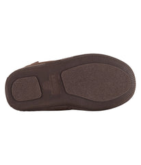 Men's suede moc slipper with fur lining 1 Chocolate