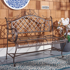 Abner Wrought Iron Outdoor Garden Bench