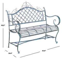 Abner Wrought Iron Outdoor Garden Bench