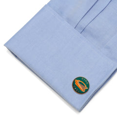 Hand Painted Irish Eire Coin Cufflinks