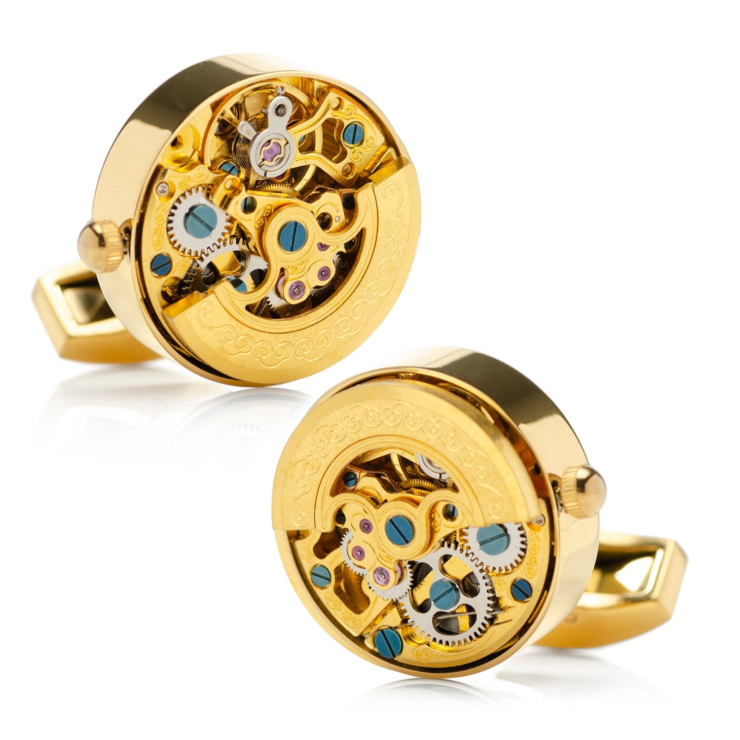  Cufflinks Gold on Gold Kinetic Watch Movement Cufflinks - Default Title - Bonton