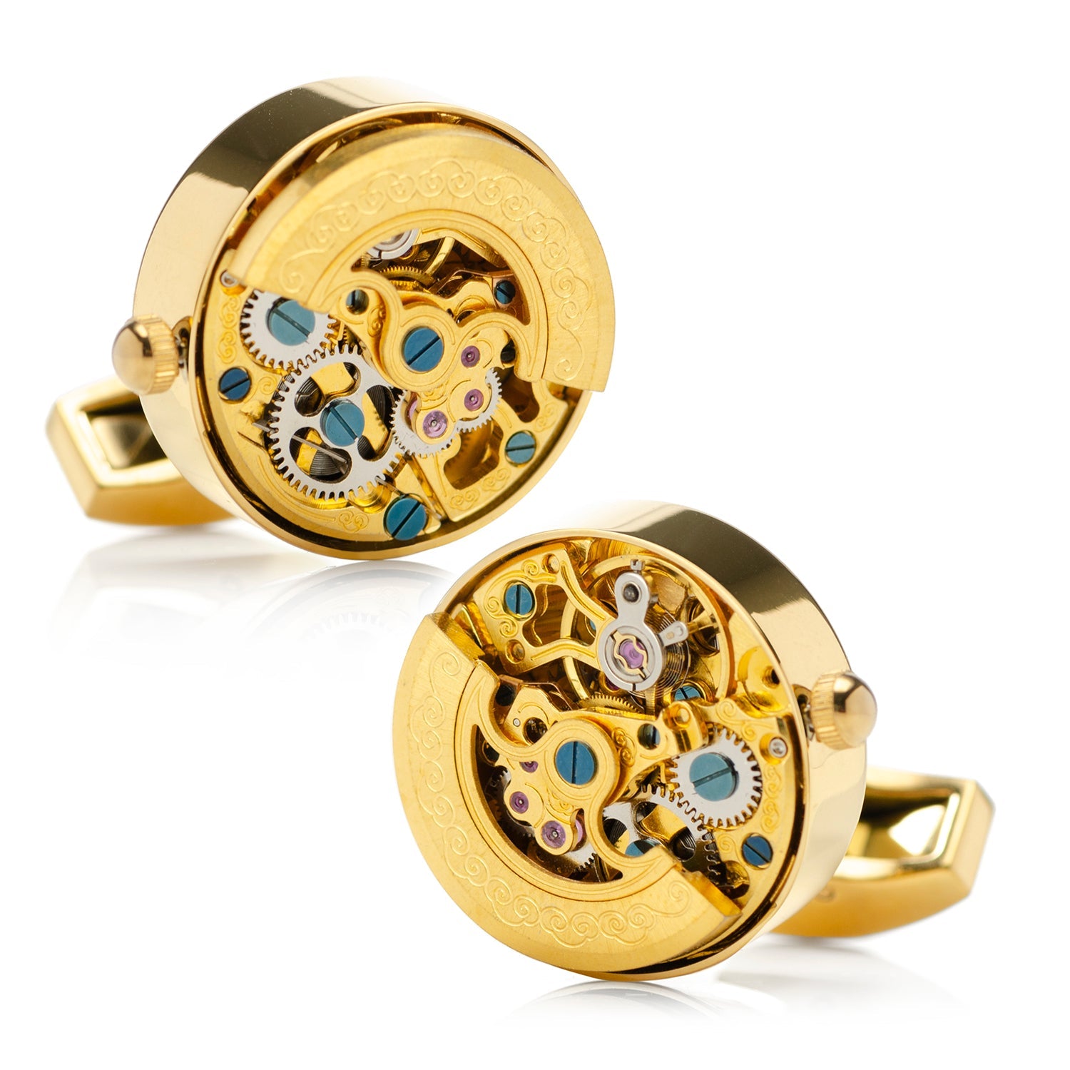  Cufflinks Gold on Gold Kinetic Watch Movement Cufflinks - Default Title - Bonton