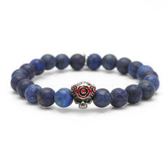 Gothic Skull Pop Rubber Bracelet Navy 39cm