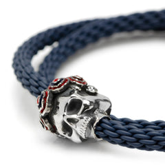 Skull Gear W/ Semi Precious Stone Bracelet 17cm