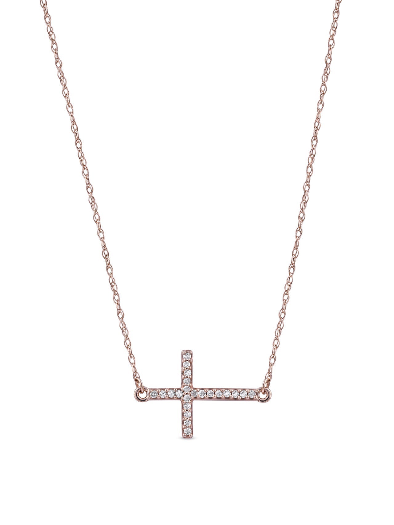  May & June 1/20-ct TDW Diamond Cross Pendant Necklace - White - Bonton