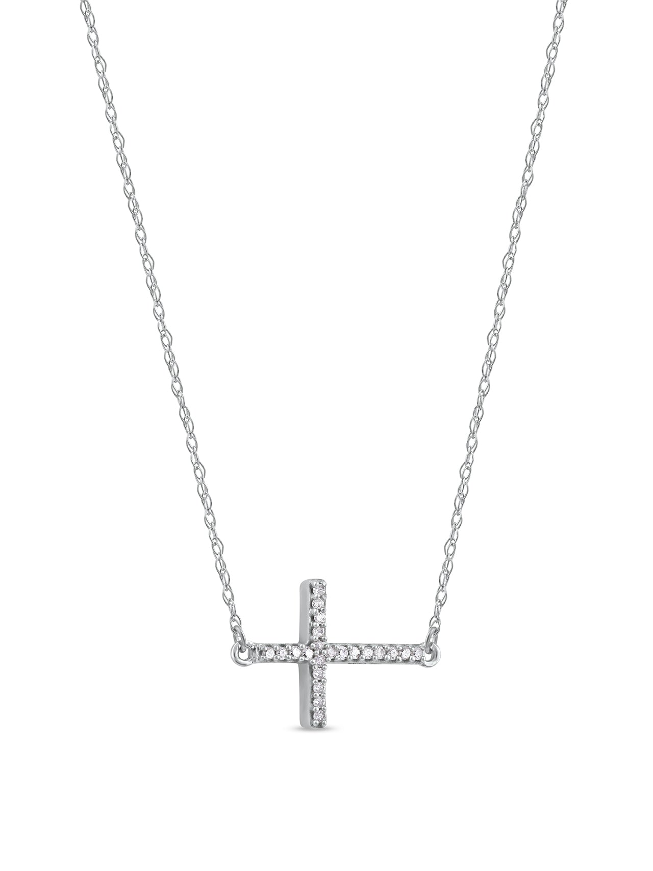  May & June 1/20-ct TDW Diamond Cross Pendant Necklace - Pink - Bonton