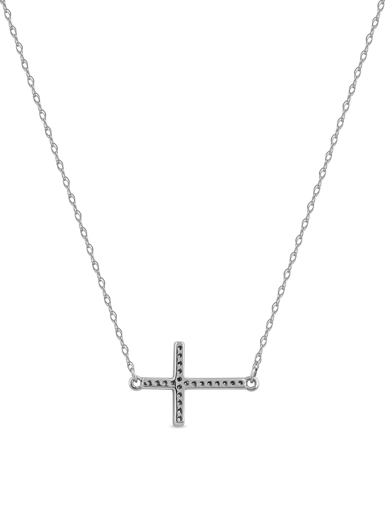  May & June 1/20-ct TDW Diamond Cross Pendant Necklace - Pink - Bonton